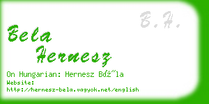 bela hernesz business card